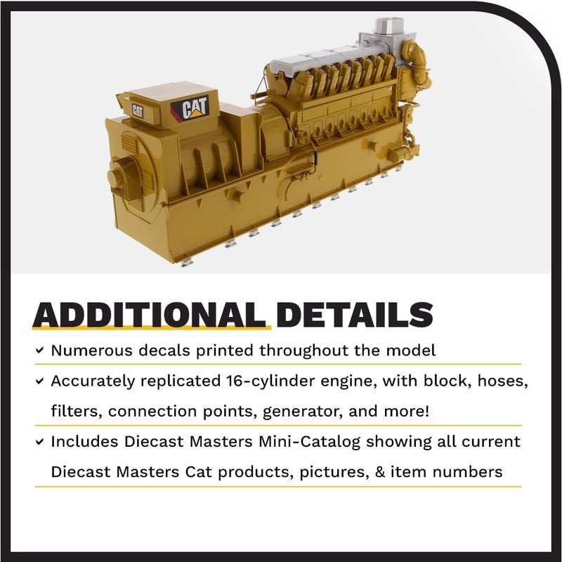 Diecast Masters 1:25 Scale CAT CG260-16 Gas Generator | Core Classics Series Cat Trucks & Construction Equipment | 1:25 Scale Model Diecast Collectible Model 85287C - Image 5